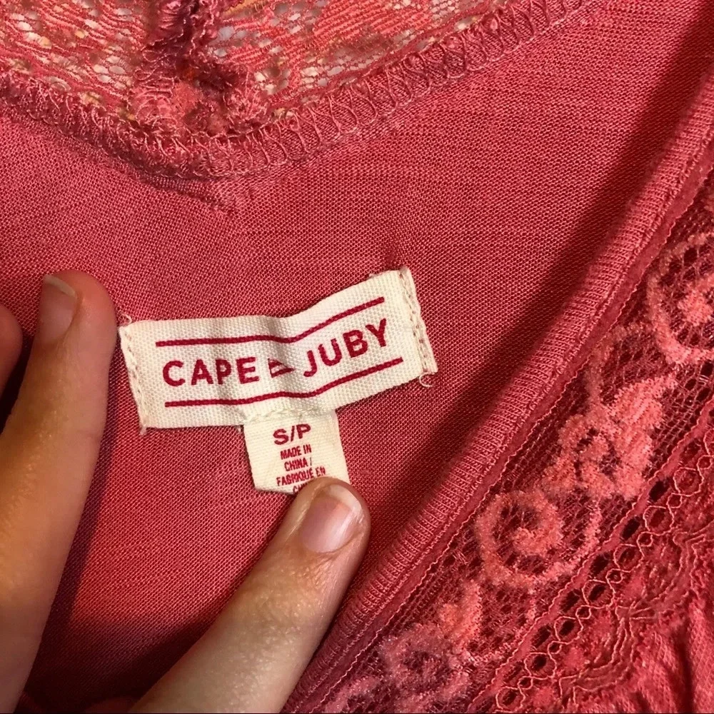 Cape Juby coral Lace Blouse Women’s S - Picture 2 of 3